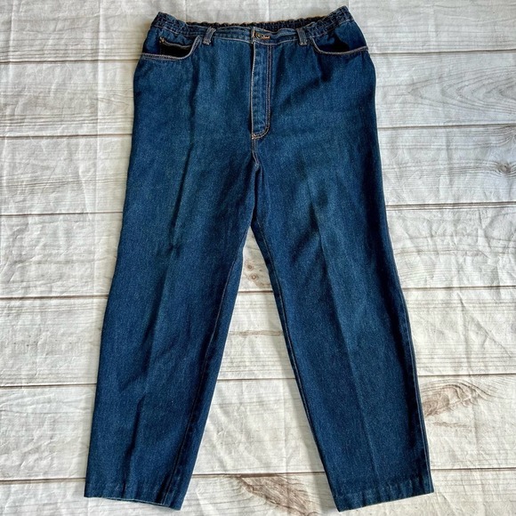 Vintage Gitano Mom jeans straight leg high rise 80s 90s Elastic waist 18 - Picture 2 of 8